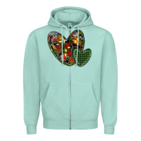 Seafoam christmas heart Zipper Hoodie - RanaPortraitStore