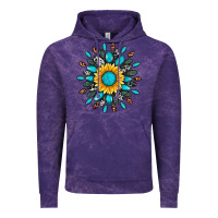 Cloud Purple gemstone sunflower Vintage Hoodie - Artiststas