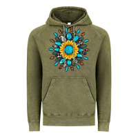 Vintage Olive gemstone sunflower Vintage Hoodie - Artiststas