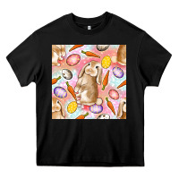 Black Happy Easter Bunny Seamless Pattern Heavy Core Tee - BundleAndBundleShop