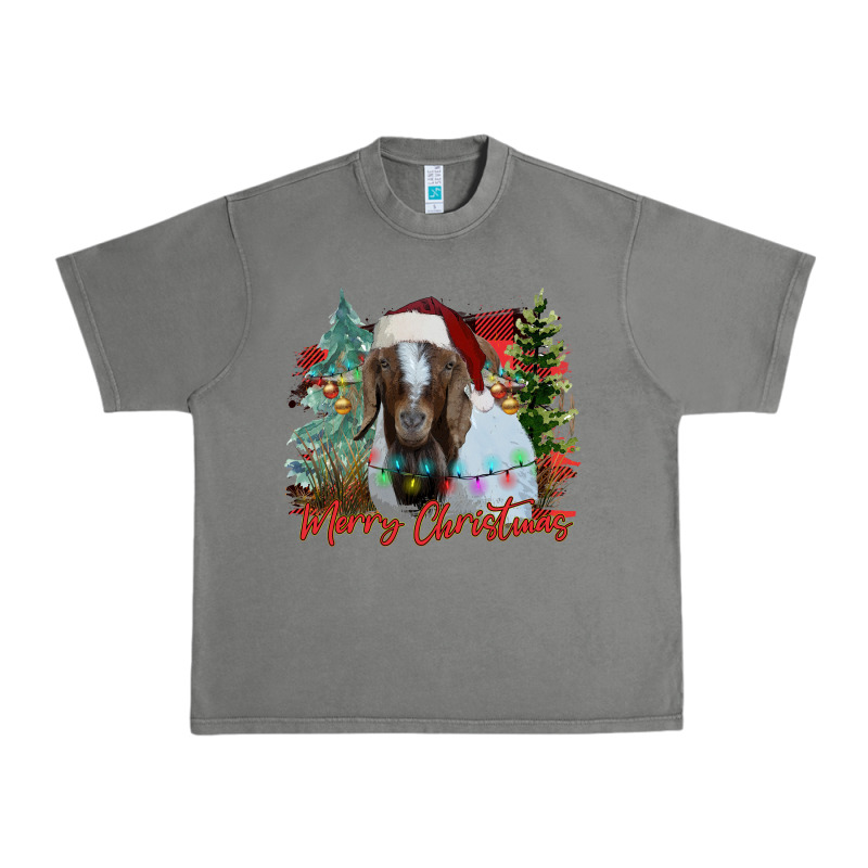 Merry Christmas Goat Urban Heavy Tee by CowhideDigitalArt | Teevron