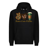 Black peace love coffee Premium Hoodie - Jasminsmagicworld