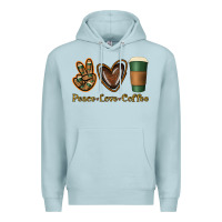 Blue Mist peace love coffee Premium Hoodie - Jasminsmagicworld