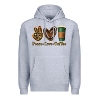 Heather Grey peace love coffee Premium Hoodie - Jasminsmagicworld