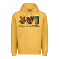 Mustard peace love coffee Premium Hoodie - Jasminsmagicworld