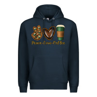 Navy peace love coffee Premium Hoodie - Jasminsmagicworld