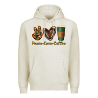 Oatmeal Heather peace love coffee Premium Hoodie - Jasminsmagicworld