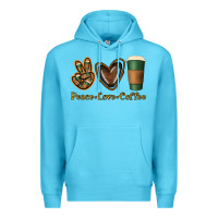 Ocean Blue peace love coffee Premium Hoodie - Jasminsmagicworld