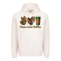 Pale Pink peace love coffee Premium Hoodie - Jasminsmagicworld