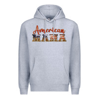 Heather Grey american mama Premium Hoodie - BarkalooDesign