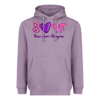 Lavender Peace Love Dragons Heavyweight Hoodie - RanaPortraitStore