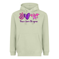 Matcha Peace Love Dragons Heavyweight Hoodie - RanaPortraitStore