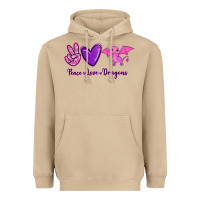 Mushroom Peace Love Dragons Heavyweight Hoodie - RanaPortraitStore