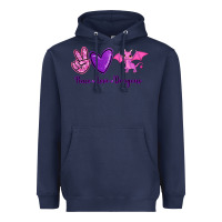 Navy Peace Love Dragons Heavyweight Hoodie - RanaPortraitStore
