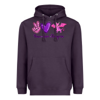 Plum Peace Love Dragons Heavyweight Hoodie - RanaPortraitStore
