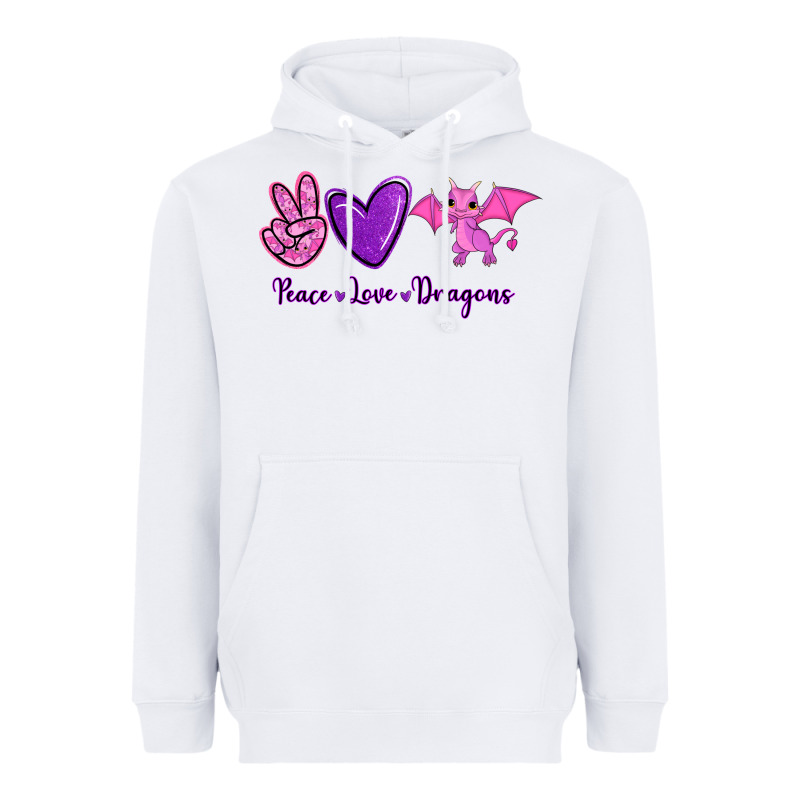 Peace Love Dragons Heavyweight Hoodie by RanaPortraitStore | Teevron