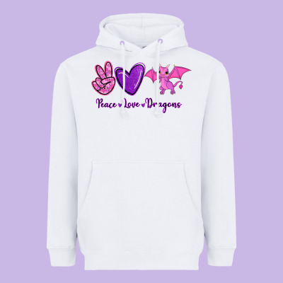 Peace Love Dragons Heavyweight Hoodie Designed By Ranaportraitstore