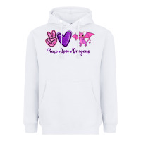 White Peace Love Dragons Heavyweight Hoodie - RanaPortraitStore