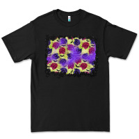 Black halloween bat and roses background Premium Tee - BundleAndBundleShop
