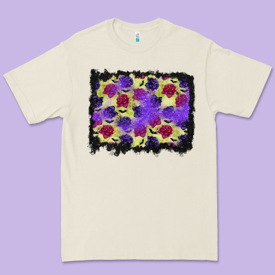 Halloween Bat And Roses Background Premium Tee Designed By Bundleandbundleshop