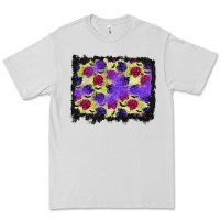 Dove Grey halloween bat and roses background Premium Tee - BundleAndBundleShop