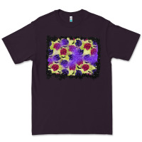 Plum halloween bat and roses background Premium Tee - BundleAndBundleShop