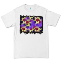 White halloween bat and roses background Premium Tee - BundleAndBundleShop