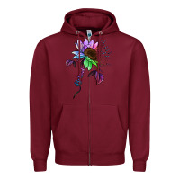 Burgundy Be Kind Autism Semicolon Zipper Hoodie - Jasminsmagicworld