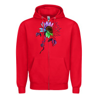 Red Be Kind Autism Semicolon Zipper Hoodie - Jasminsmagicworld