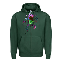Sports Green Be Kind Autism Semicolon Zipper Hoodie - Jasminsmagicworld