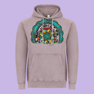 Gemstone Sunflower  Rainbow Vintage Hoodie Designed By Artiststas