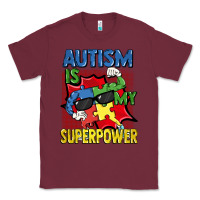 Burgundy Autism is my superpower Autism Awareness Day Classic Tee - FaDigitalArtStudio