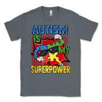 Charcoal Heather Autism is my superpower Autism Awareness Day Classic Tee - FaDigitalArtStudio