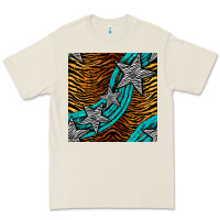 Bone tiger turquoise glitter and stars seamless pattern Premium Tee - BundleAndBundleShop