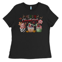 Black Merry Christmas Ladies Tee - CowhideDigitalArt