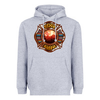 Heather Grey Western Firefighter Symbol Heavyweight Hoodie - RanaPortraitStore