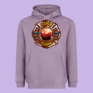Western Firefighter Symbol Heavyweight Hoodie Designed By Ranaportraitstore