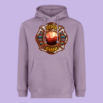 Western Firefighter Symbol Heavyweight Hoodie Designed By Ranaportraitstore