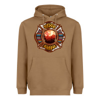 Toasted Coconut Western Firefighter Symbol Heavyweight Hoodie - RanaPortraitStore