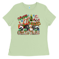 Merry Christmas  Tractor Ladies Tee | Teevron