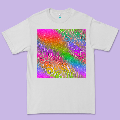 Neon Glitter Leopard Seamless Pattern Premium Tee Designed By Bundleandbundleshop
