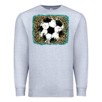Heather Grey glitter football leopard Premium Sweatshirt - RanaPortraitStore