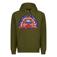 Army Green america rainbow Premium Hoodie - BarkalooDesign