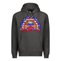 Charcoal Heather america rainbow Premium Hoodie - BarkalooDesign