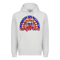 Dove Grey america rainbow Premium Hoodie - BarkalooDesign