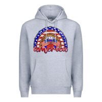 Heather Grey america rainbow Premium Hoodie - BarkalooDesign