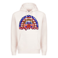 Pale Pink america rainbow Premium Hoodie - BarkalooDesign