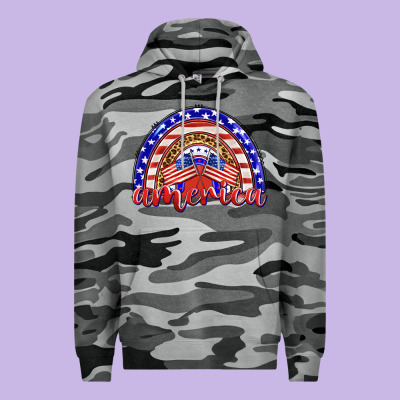 America Rainbow Premium Hoodie Designed By Barkaloodesign
