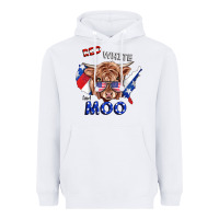 White Red White And Moo Cow Heavyweight Hoodie - RanaPortraitStore