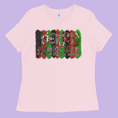 Merry Christmas Ladies Tee Designed By Cowhidedigitalart